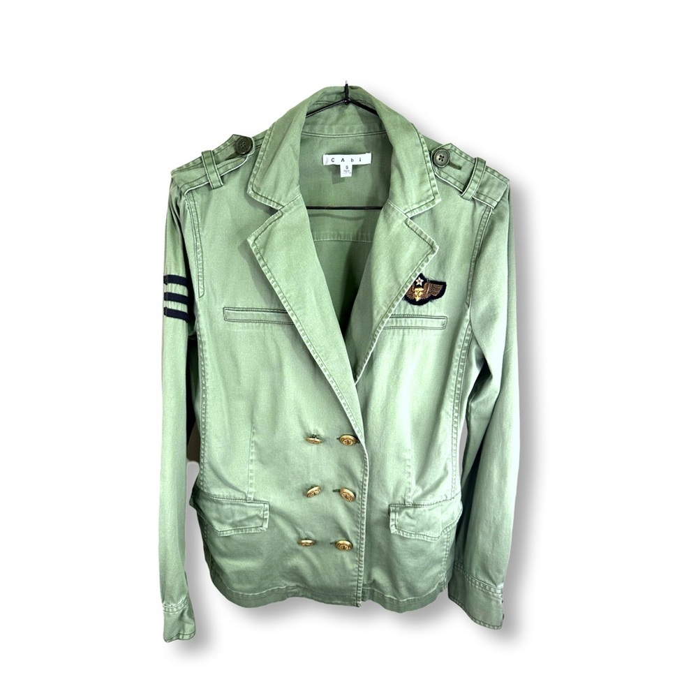 [ CABI ] Lightweight green military style double breast jacket : S : No Flaws